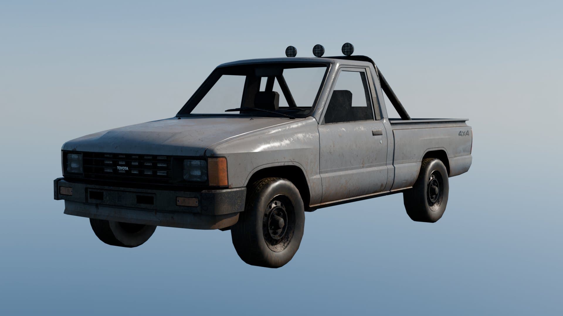 Weathered Toyota Hilux 4x4 pickup truck